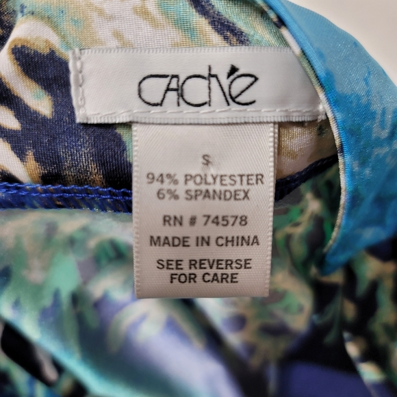 Cache under water. Beach vacation cruise nautical sea faux wrap top size small. - Picture 4 of 4